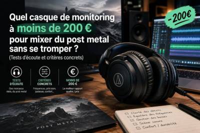 quel casque de monitoring à moins de 200€ pour mixer du post-metal sans se tromper (tests d'écoute et critères concrets)